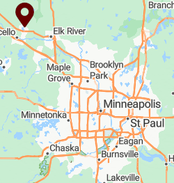 Map of Minneapolis area showing Big Lake in upper left corner